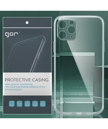 GOR İPhone 11 Pro Max 6.5 inch Kamera Korumalı Şeffaf Silikon Kılıf-(5775)