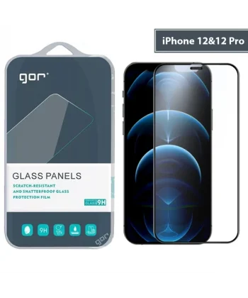 GOR iPhone 12-12 Pro 6.1 9D Hardening Tempered Full Cam Ekran Koruyucu-(5775)