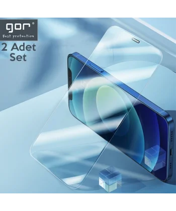 GOR İPhone 12 Pro Max 6.7 Best Full Tempered Cam Ekran Koruyucu 2Adet+Takma Aparatı-(5775)