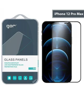 GOR iPhone 12 Pro Max 9D Hardening Tempered Full Cam Ekran Koruyucu-(5775)