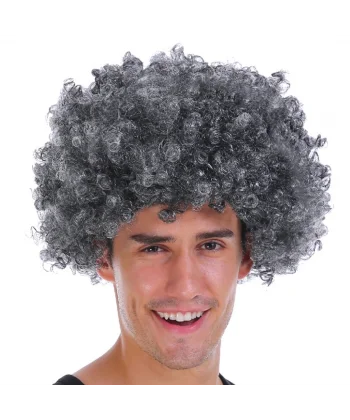 Gri Renk Kabarık Bonus Peruk Afro Takma Saç