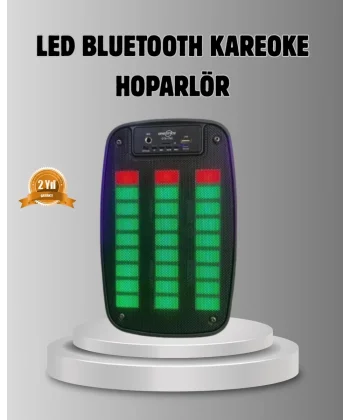 GTS 1793 Işıklı 6.5 İnç Kablosuz Hoparlör Bluetooth USB ve FM Özellikli