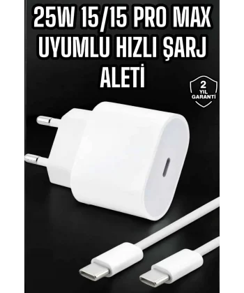 Güç Adaptörü ve Kablosu Şarj Aleti 15/15 Pro Max Uyumlu Hızlı Şarj
