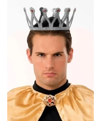 Gümüş Renk Çocuk Ve Yetişkin Uyumlu Kral Tacı