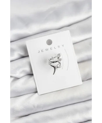 Gümüş Renk Pirinç Diken Model Kıkırdak Earcuff Küpe