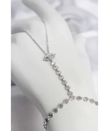 Gümüş Renk Pirinç Zirkon Taşlı Göz Model Şahmeran