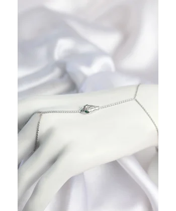 Gümüş Renk Yılan Model Pirinç Kadın Şahmeran