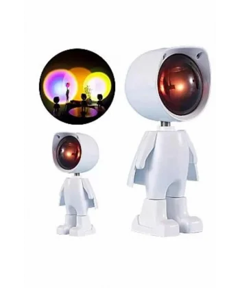 Gün Batımı Projektör Lamba Astronot Görünümlü Dekoratif Masa Lambası