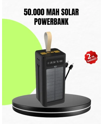 Güneş Enerjili Powerbank Dijital Göstergeli Taşınabilir Güç Kaynağı