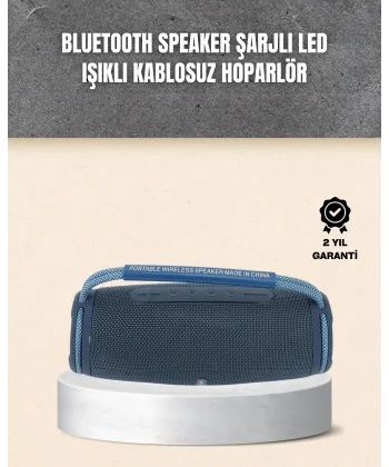 Hafif ve Dayanıklı Renkli Işıklı Taşınabilir Müzik Hoparlörü