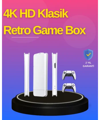 HDMI Çıkışlı Kablosuz 2 Kollu 4K Retro Oyun Kutusu