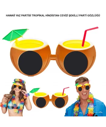 Hindistan Cevizi Tropikal Hawaii Yaza Merhaba Parti Gözlüğü