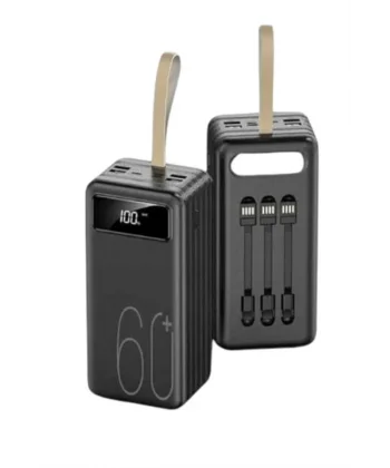 Hızlı Şarj 4 Çıkışlı Powerbank 60.000 Mah Taşınabilir Dijital Göstergeli