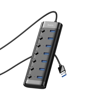 Hoco HB40 7xUSB 2.0 Anahtarlı USB Hızlı Şarj ve Veri Okuyucu-(5775)