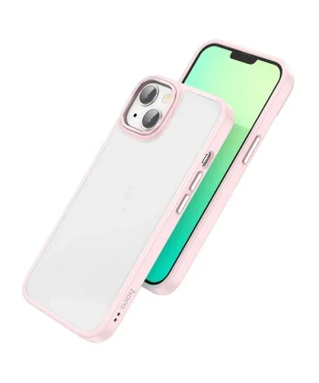 Hoco iPhone 14 Plus Golden Shield Frosted Silikon Telefon Kılıfı-(5775)