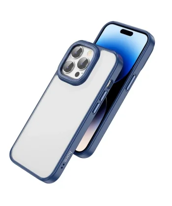 Hoco iPhone 14 Pro Golden Shield Frosted Silikon Telefon Kılıfı-(5775)