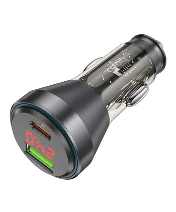 HOCO NZ12B Unimpeded PD48W USB + Type-C Araç Çakmaklık Hızlı Şarj Aleti-(5775)