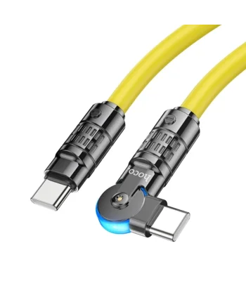 HOCO U118 Döner Başlıklı Type-C to Type-C 60W Hızlı Şarj ve Veri Kablosu-(5775)