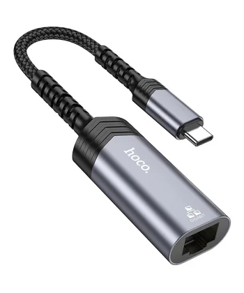 Hoco UA26 Type-c OTG RJ45 İnternet Adaptörü Dönüştürücü 1000 Mbps-(5775)