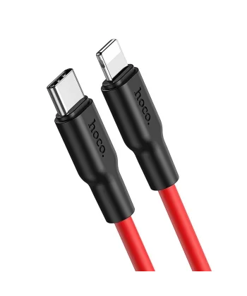 HOCO X21 Plus PD 20W Type-C to iPhone Lightning Silikon Hızlı Şarj ve Data Kablosu-(5775)