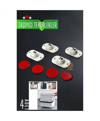 HSNET Bilyeli Mini Taşıyıcı Tekerlek Seti  360D Yapışkanlı