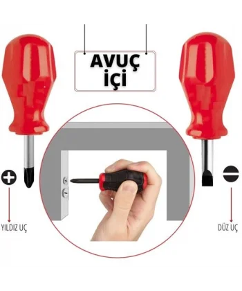 HSNET High-Torque Avuçiçi DÜZ-YILDIZ Uçlu Tornavida Seti
