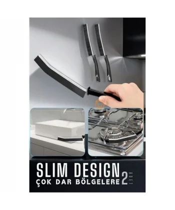 HSNET İnce Sert Kıllı Çok Dar Bölge Fırçası - Mutfak Banyo Fırçası 2 ADET