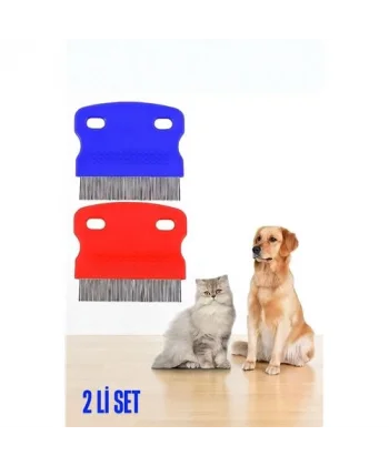 HSNET Kedi Köpek Bit Pire Tarağı Metal Uçlu Bit Tarağı 2 ADET SET