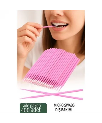 HSNET Micro Swab - Diş Bakım Çubuğu - 400 Adet Aile Paketi