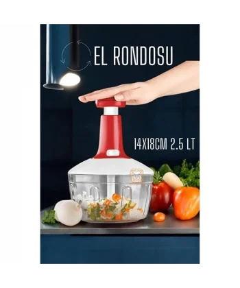 HSNET Pratik El Rondosu Üstten Basmalı 5 Bıçaklı 2.5 LİTRE 14X18CM