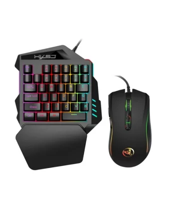 HXSJ V100+ A869 Gaming 7200 DPI 7  RGB ışıklı Oyuncu Klavye+Oyuncu Mouse-(5775)