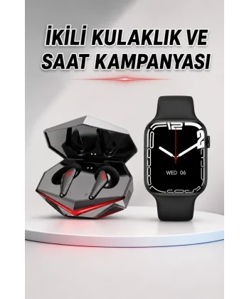 İkili Set Dev Kampanya Ucuz Kulaklık Ucuz Akıllı Saat Gürültü Önleyici Uzun Pil Ömrü