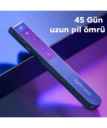 İNPHİC PL1 Projeksiyon Multimedya Sunum Şarjlı Kırmızı Lazerli Uzaktan Kumanda-(5775)