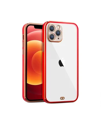 iPhone 11 Pro Max 6.5inç Gold Çerçeve Kamera Korumalı Bumper Kılıf-(5775)