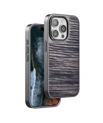 iPhone 14 Pro Max Wave Kapak - Kahverengi-(5796)