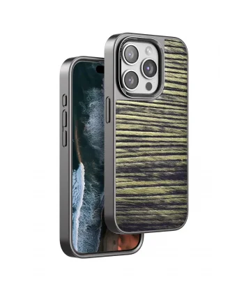 iPhone 15 Pro Max Wave Kapak - Koyu Kahve-(5796)