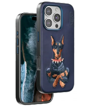 iPhone 16 Pro Perma Desenli Kapak - Lacivert-(5796)