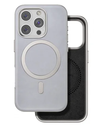 iPhone 16 Pro Puskas Magsafe Kapak - Titan Gri-(5796)