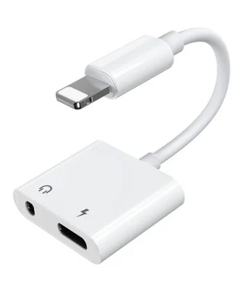 İPhone-3.5mm Kulaklık Ve Şarj Dönüştürücü Başlık Adaptör Kablo-(5775)