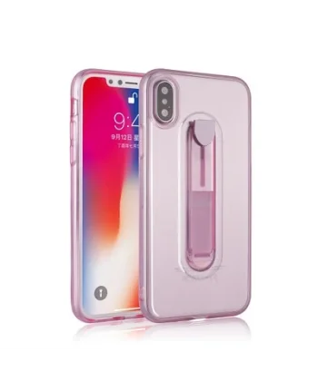 İphone X Xs Selfie Yüzüklü Şeffaf Silikon Kılıf-(5775)