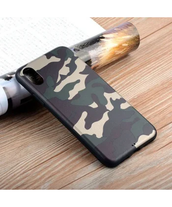 İPhone Xs Max 6.5 Kamuflaj Darbe Emici Silikon Kılıf-(5775)