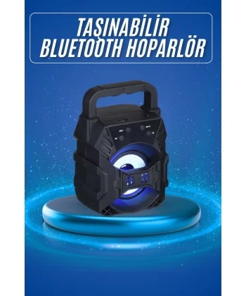 Işıklı Bluetooth Hoparlör Ses Bombası Taşınabilir Yüksek Ses Kaliteli Radyo Özelliği