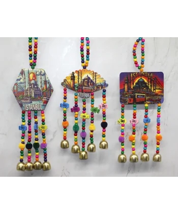 İstanbul Temalı Renkli Boncuklu Asmalı Rüzgar Çanı Alk4572