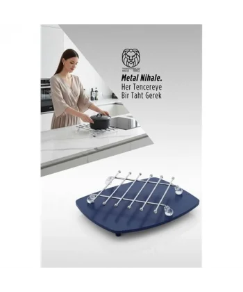 Juliette Serisi Krom Kare Metal Nihale - 19 cm Isıya Dayanıklı Lüks Tencere Altlığı