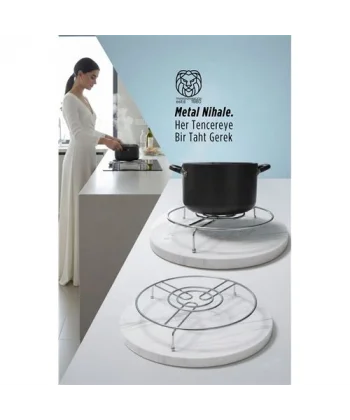 Juliette Serisi Krom Metal Nihale - 19 cm Isıya Dayanıklı Lüks Tencere Altlığı