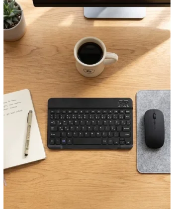 Kablosuz Klavye ve Mouse Kombosu Bluetooth Uyumlu Sessiz Set
