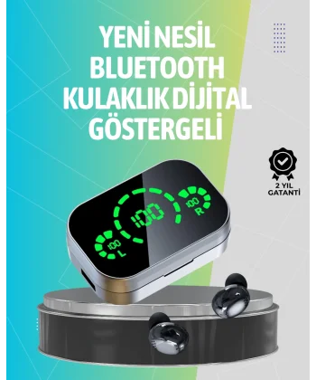 Kablosuz Kulak İçi Bluetooth Kulaklık – Dokunmatik Kontrol ve LED Şarj Ekranı