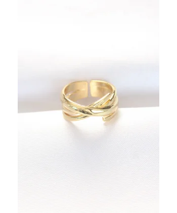 Kalın Gold Renk Ayarlanabilir Yüzük