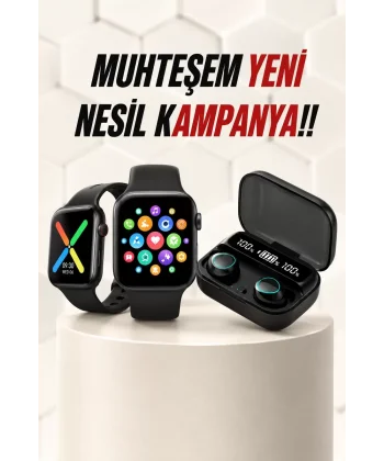 Kaliteli Akıllı Saat ve Kaliteli Bluetooth Kulaklık ANC Özelliği Uzun Pil Ömrü