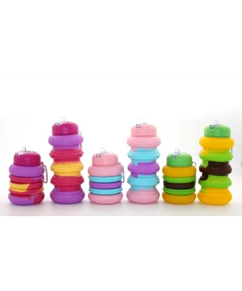 Katlanabilir Portatif Silikon Su Şişesi 500 Ml Alk3138